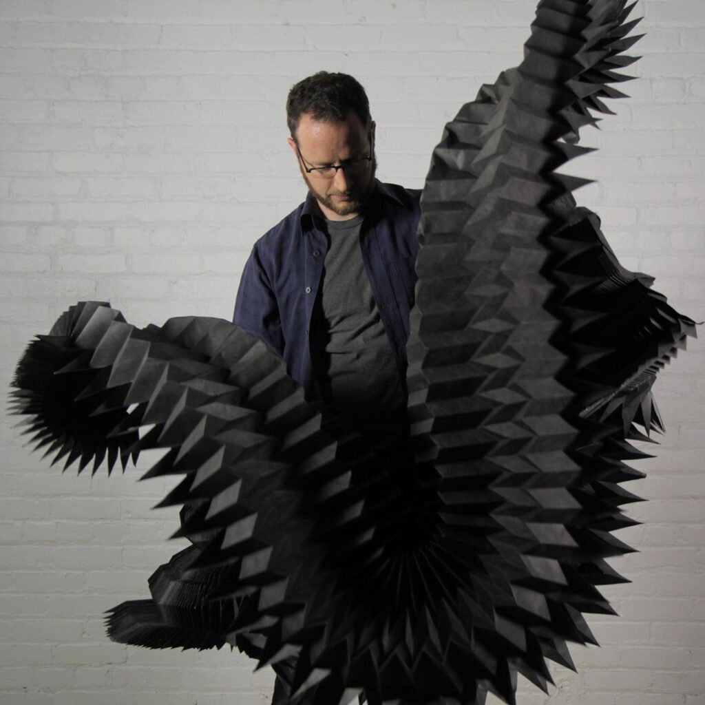 Contemporary artist working in the studio